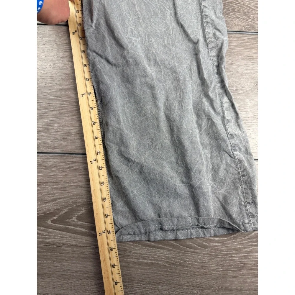 Zara Women Pants Lyocell Linen Blend Wide Leg Acid Wash Grey 6